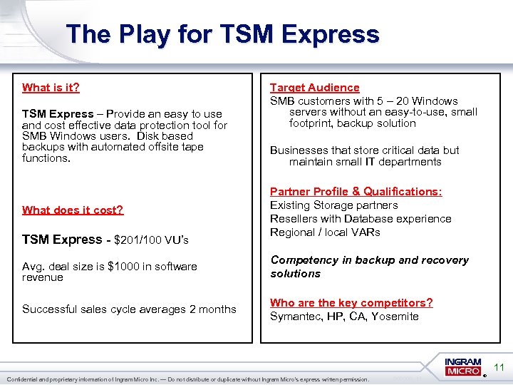 The Play for TSM Express What is it? TSM Express – Provide an easy