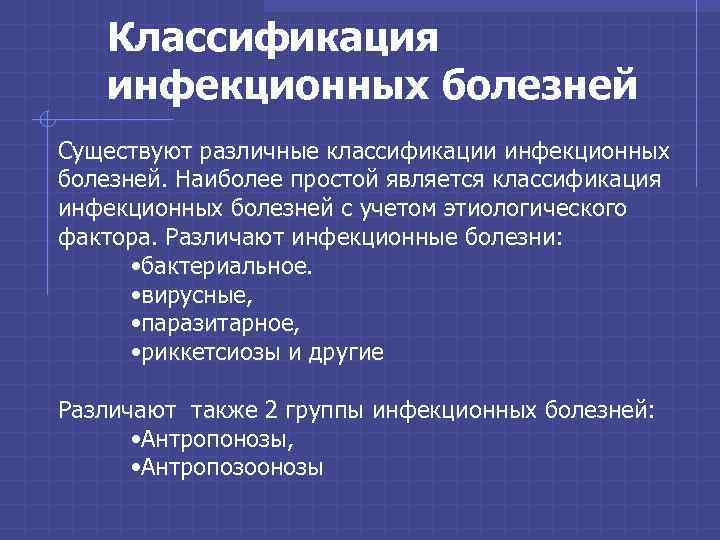 Классификация инфекционных болезней людей