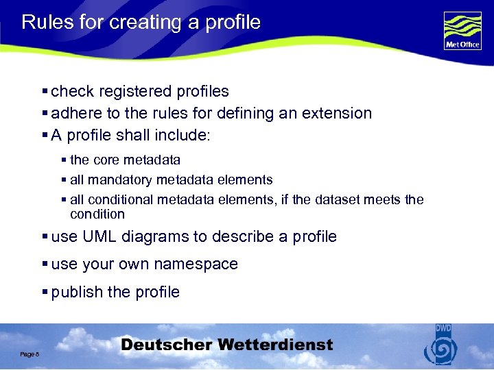 Rules for creating a profile § check registered profiles § adhere to the rules