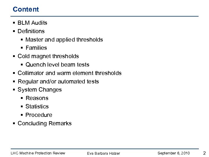 Content § BLM Audits § Definitions § Master and applied thresholds § Families §