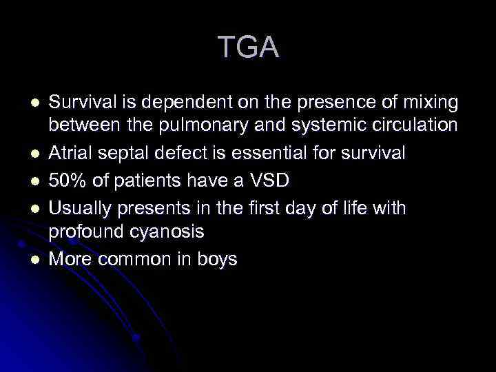 TGA l l l Survival is dependent on the presence of mixing between the