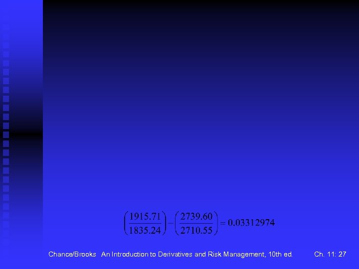 Chance/Brooks An Introduction to Derivatives and Risk Management, 10 th ed. Ch. 11: 27