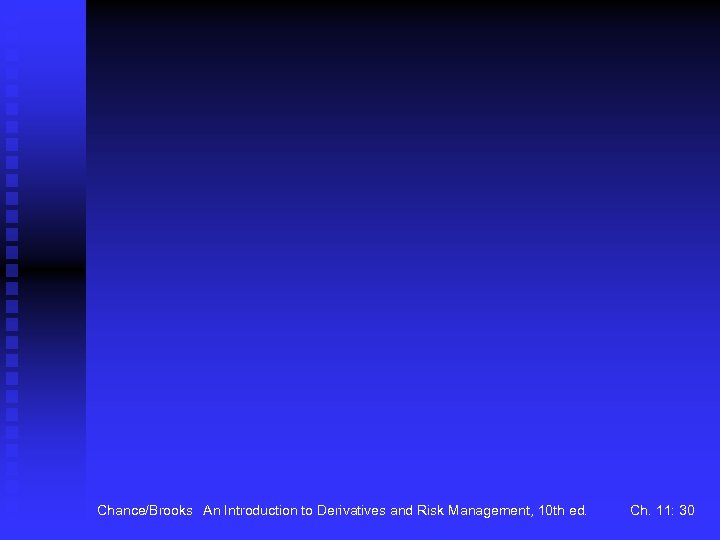 Chance/Brooks An Introduction to Derivatives and Risk Management, 10 th ed. Ch. 11: 30