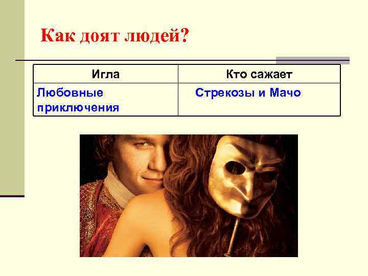 Как доят людей? Игла Любовные приключения Кто сажает Стрекозы и Мачо 