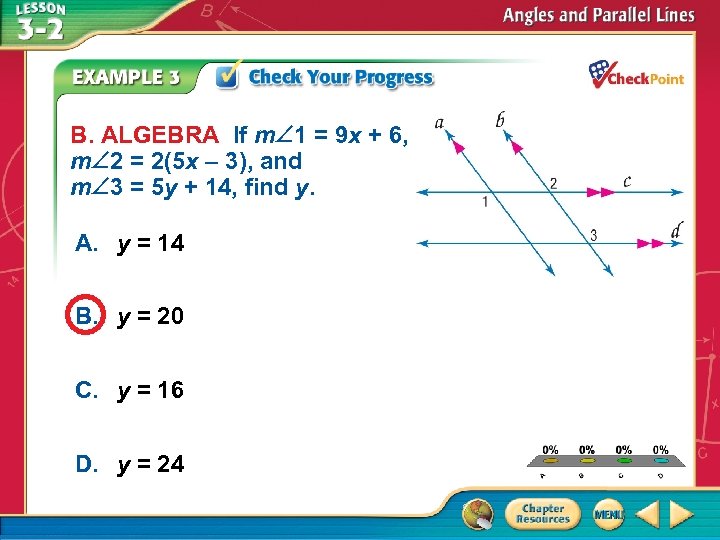 B. ALGEBRA If m 1 = 9 x + 6, m 2 = 2(5