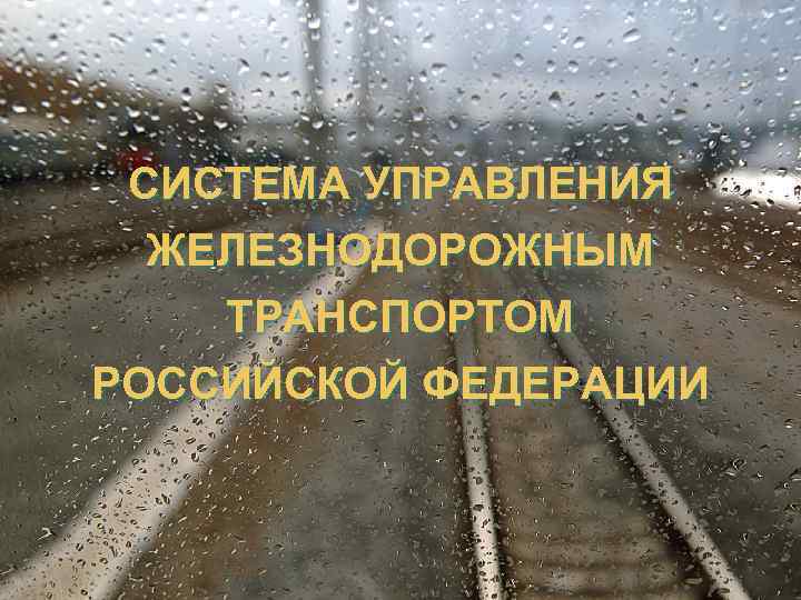 СИСТЕМА УПРАВЛЕНИЯ ЖЕЛЕЗНОДОРОЖНЫМ ТРАНСПОРТОМ РОССИЙСКОЙ ФЕДЕРАЦИИ 