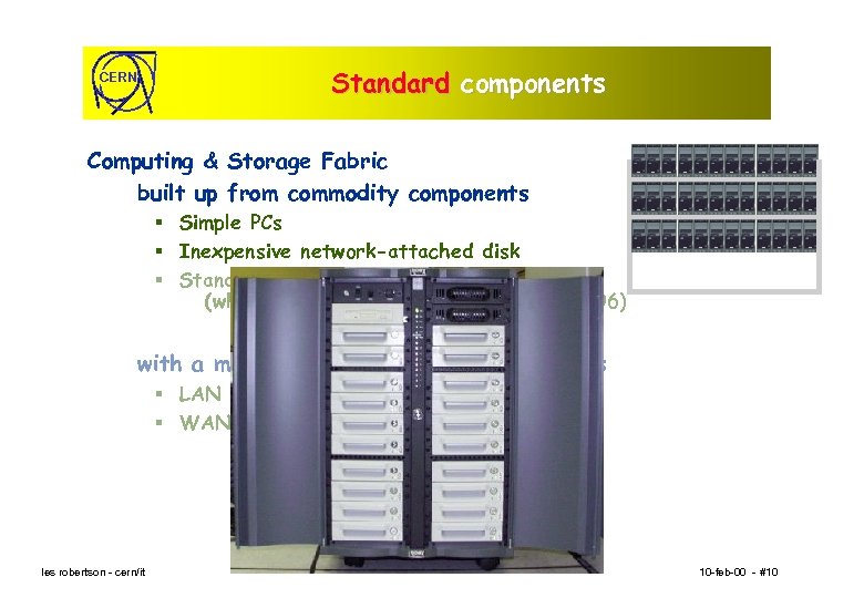 Standard components CERN Computing & Storage Fabric built up from commodity components § Simple