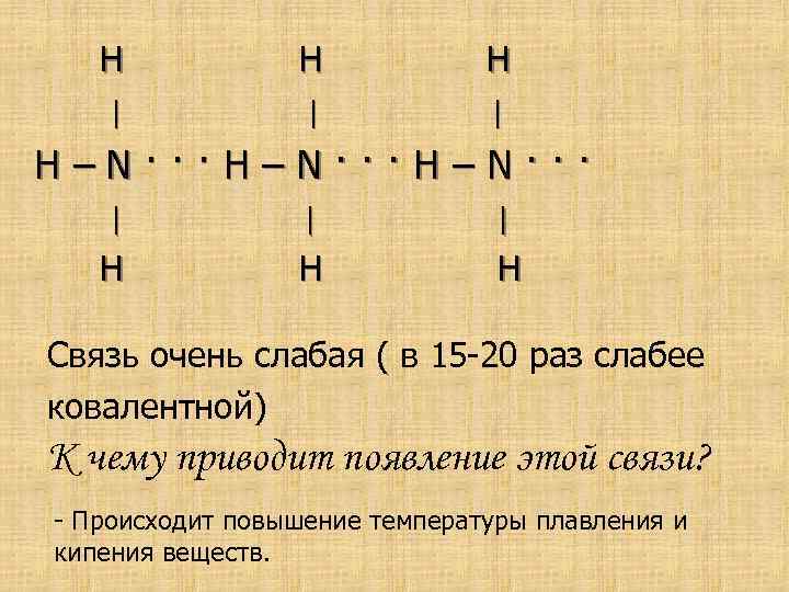 H H H | | | Н–N···H–N··· | | | H H H Связь