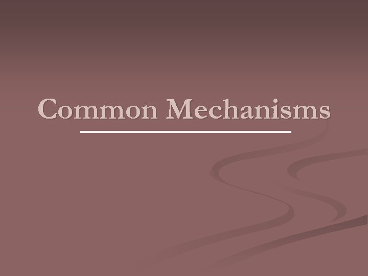 Common Mechanisms 