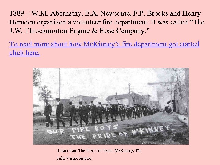 1889 – W. M. Abernathy, E. A. Newsome, F. P. Brooks and Henry Herndon