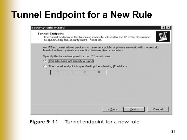 Tunnel Endpoint for a New Rule 31 