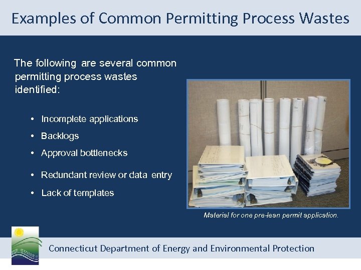 Examples of Common Permitting Process Wastes The following are several common permitting process wastes