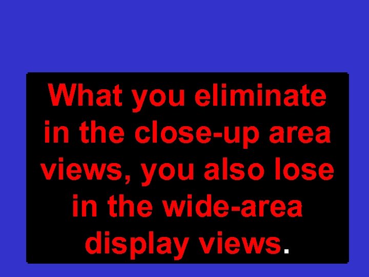 Display Clutter F Too much data being presented on a small screen. What you