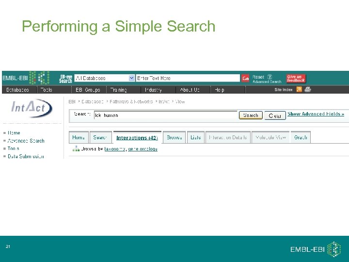 Performing a Simple Search 21 