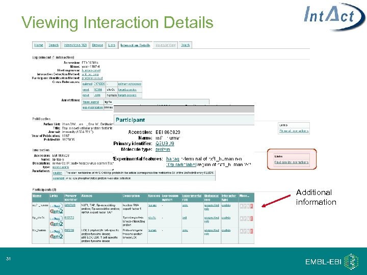 Viewing Interaction Details Additional information 31 