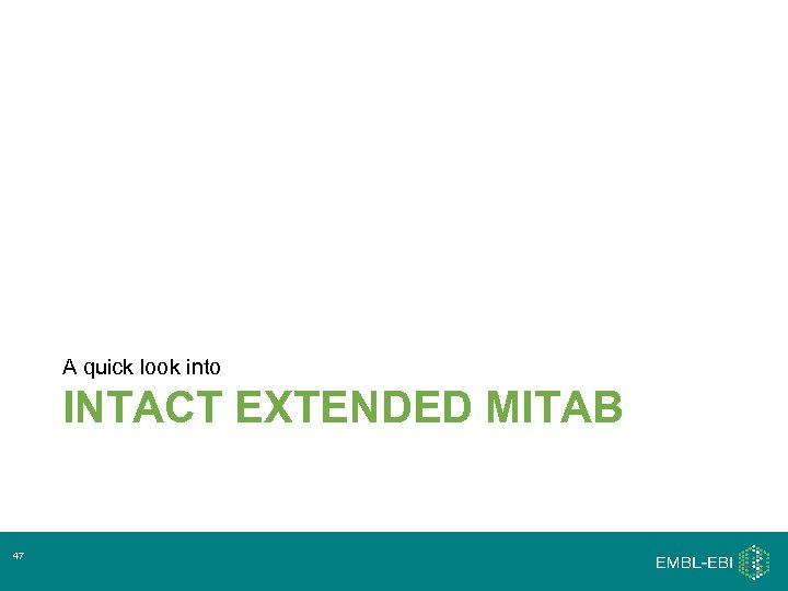 A quick look into INTACT EXTENDED MITAB 47 