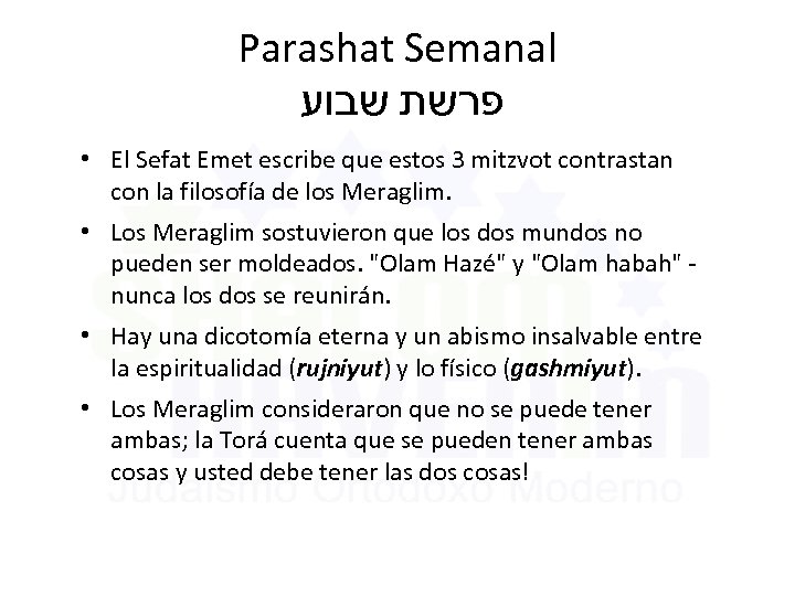 Parashat Semanal פרשת שבוע • El Sefat Emet escribe que estos 3 mitzvot contrastan