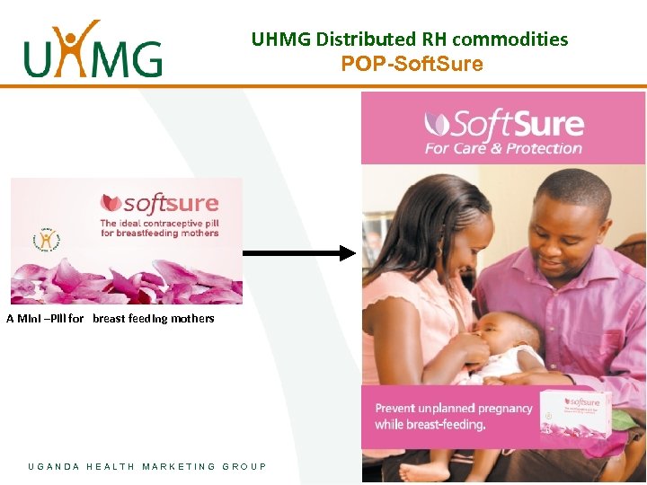 UHMG Distributed RH commodities POP-Soft. Sure A Mini –Pill for breast feeding mothers UGANDA