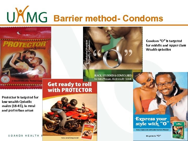 Barrier method- Condoms Condom “O” is targeted for middle and upper class Wealth quintiles
