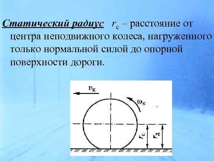 Радиус представляет. Радиус качения ведущего колеса МТЗ 82. Радиус качения колеса автомобиля. Статический радиус колеса.