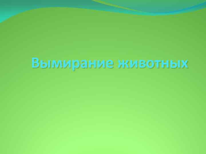 Вымирание животных 