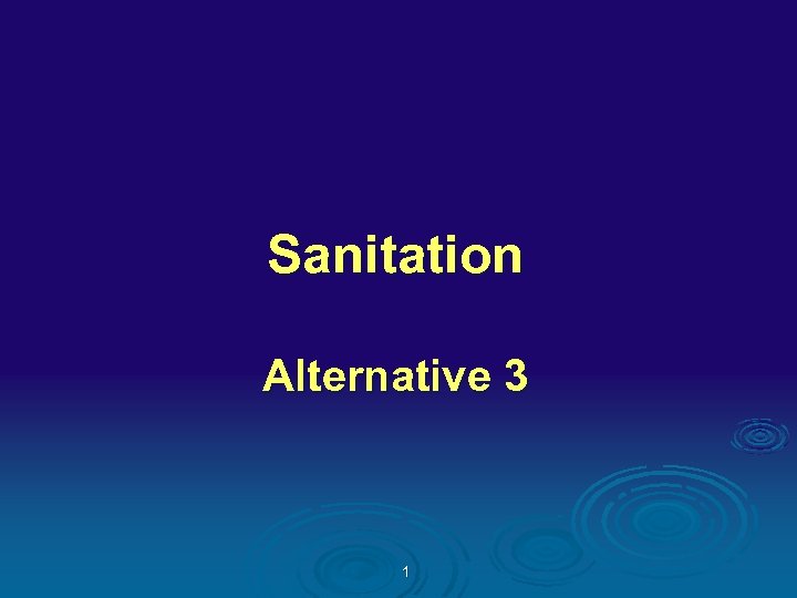 Sanitation Alternative 3 1 