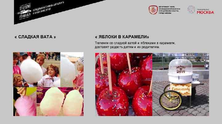 « СЛАДКАЯ ВАТА » « ЯБЛОКИ В КАРАМЕЛИ» Тележки со сладкой ватой и