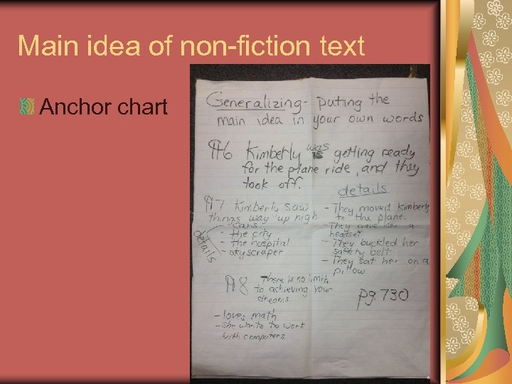 Main idea of non-fiction text Anchor chart 39 