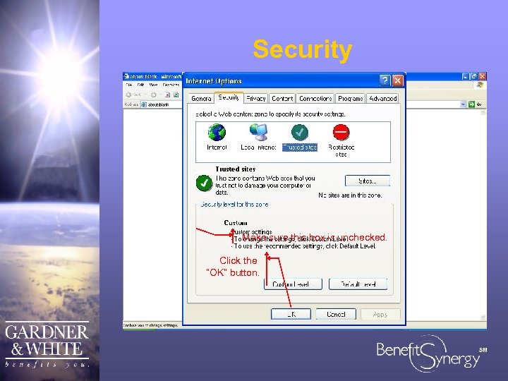 Security Open the Internet Explorer… Click on the “Tools” drop-down menu… Select “Internet Options”…