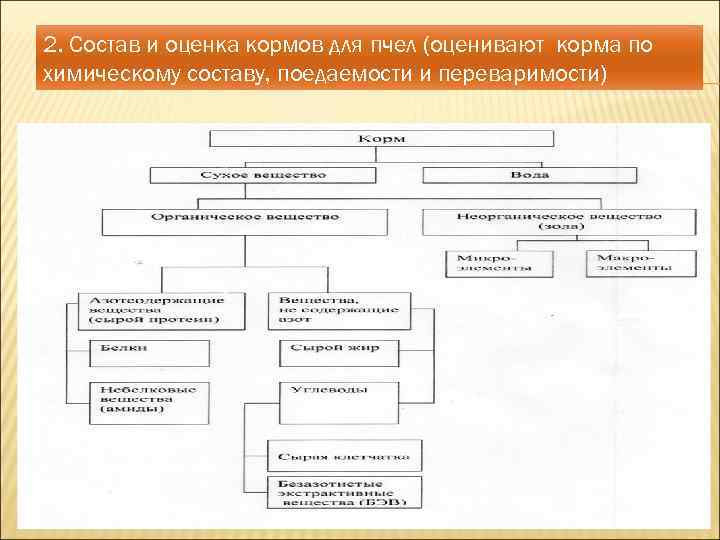 2. Состав и оценка кормов для пчел (оценивают корма по химическому составу, поедаемости и