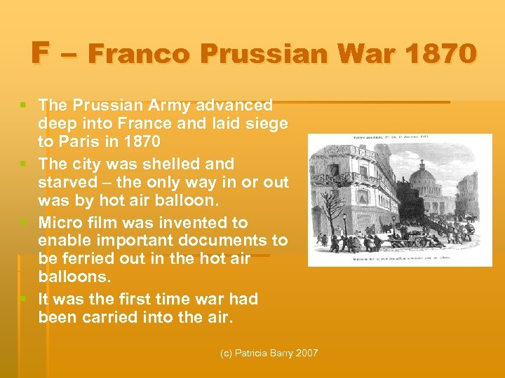 F – Franco Prussian War 1870 § The Prussian Army advanced deep into France