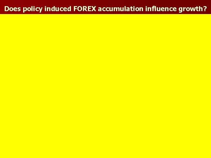 Does policy induced FOREX accumulation influence growth? 