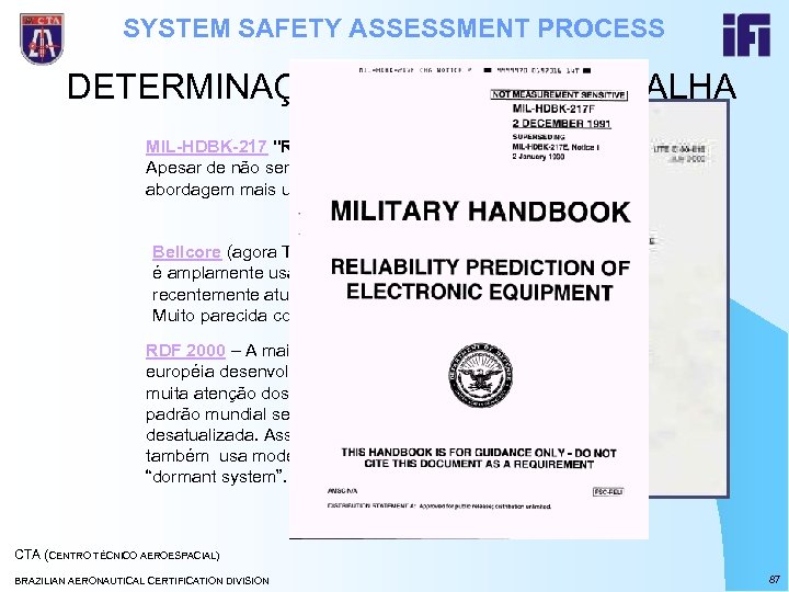 SYSTEM SAFETY ASSESSMENT PROCESS DETERMINAÇÃO DAS TAXAS DE FALHA MIL-HDBK-217 