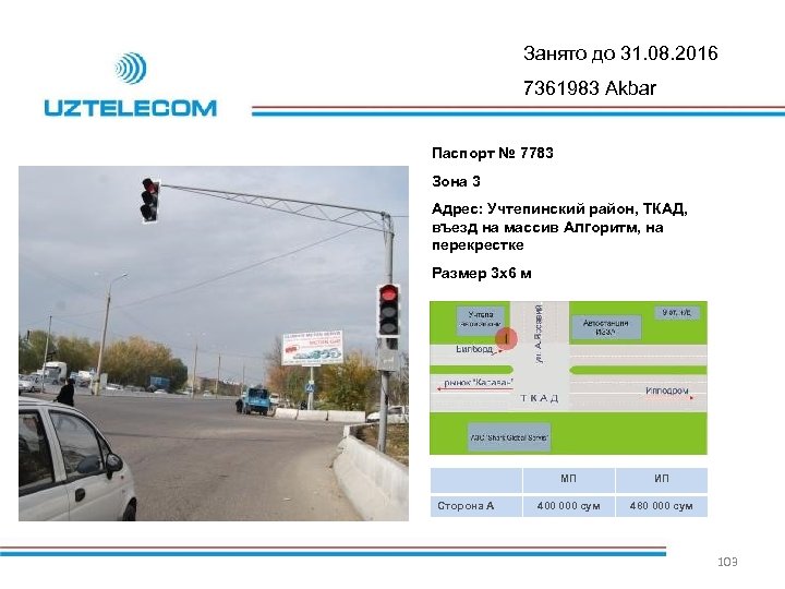 Занято до 31. 08. 2016 7361983 Akbar Паспорт № 7783 Зона 3 Адрес: Учтепинский