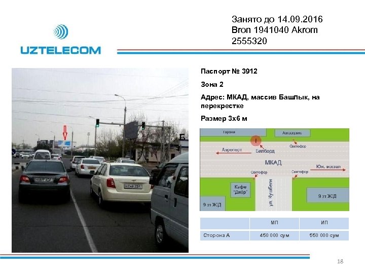 Занято до 14. 09. 2016 Bron 1941040 Akrom 2555320 Паспорт № 3912 Зона 2