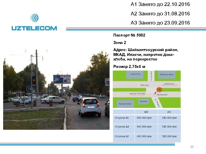 A 1 Занято до 22. 10. 2016 A 2 Занято до 31. 08. 2016