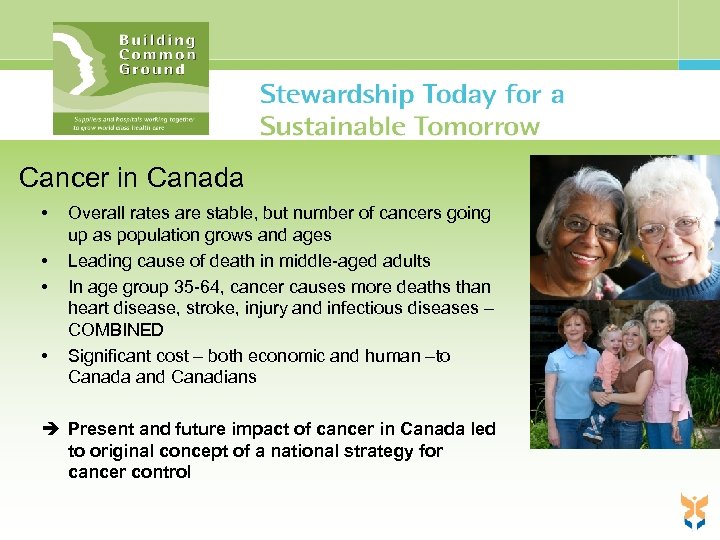 Cancer in Canada • • Overall rates are stable, but number of cancers going