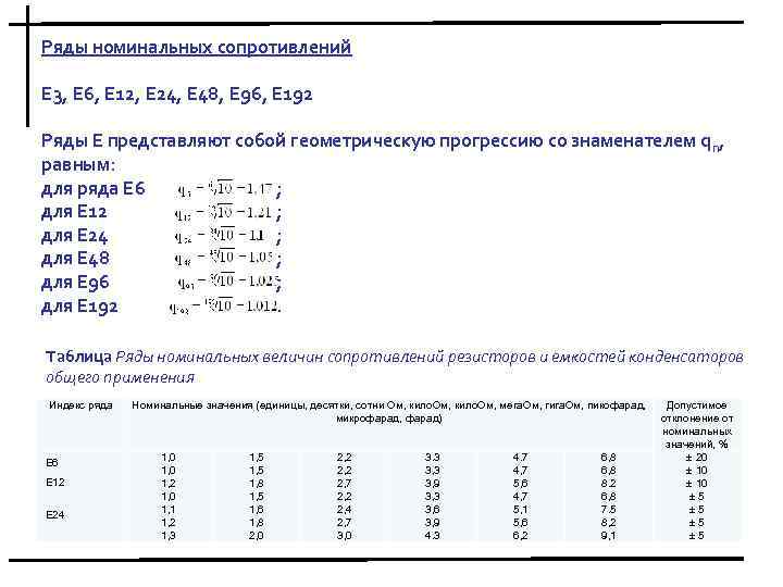 Ряд е. Ряд е192 резисторы таблица. Таблица номиналов резисторов е24. Ряды резисторов e48. Ряд номинальных сопротивлений е24.
