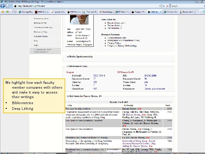 We highlight how each faculty member compares with others and make it easy to