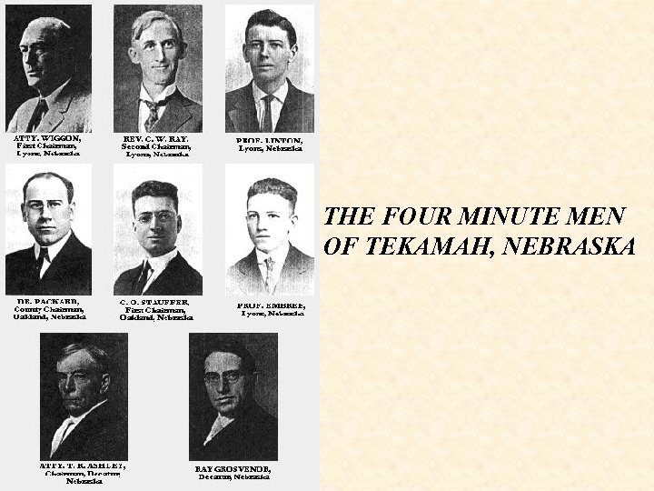 THE FOUR MINUTE MEN OF TEKAMAH, NEBRASKA 
