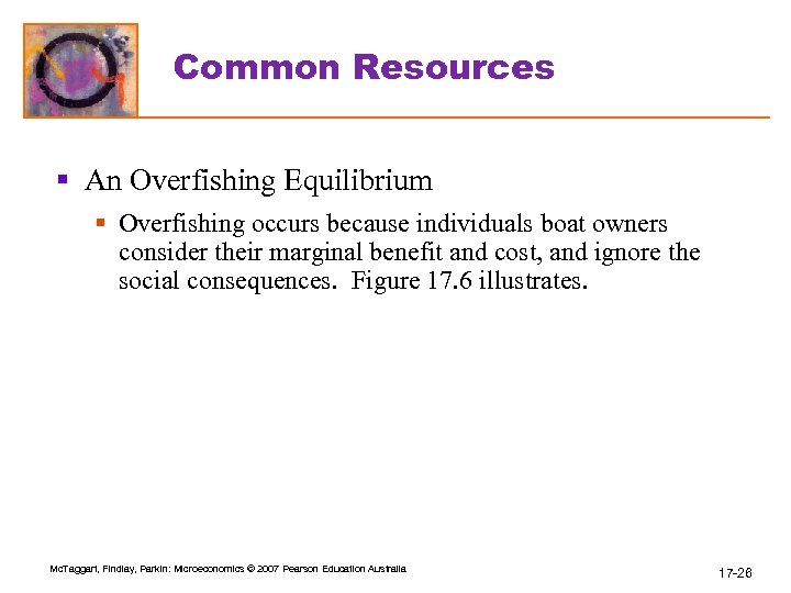 Common Resources § An Overfishing Equilibrium § Overfishing occurs because individuals boat owners consider