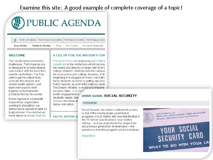 Examine this site: A good example of complete coverage of a topic! 