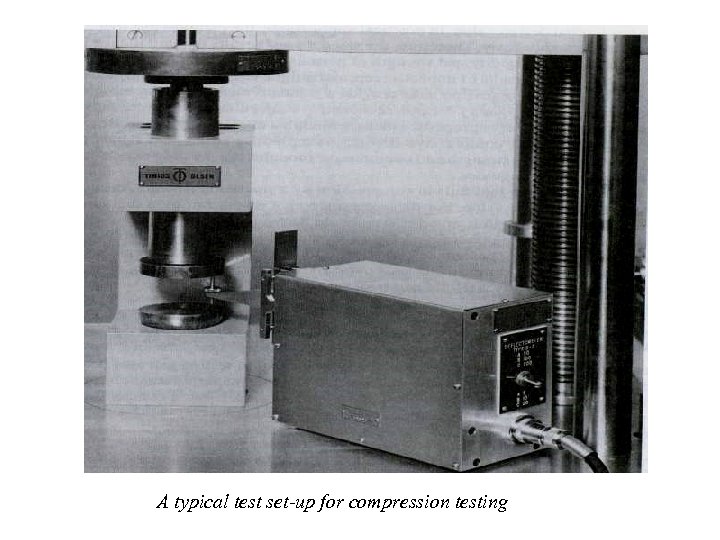 A typical test set-up for compression testing 