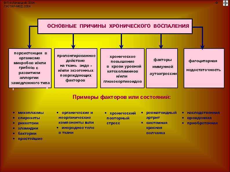 © П. Ф. Литвицкий, 2004 ГЭОТАР-МЕД, 2004 © ОСНОВНЫЕ ПРИЧИНЫ ХРОНИЧЕСКОГО ВОСПАЛЕНИЯ персистенция в