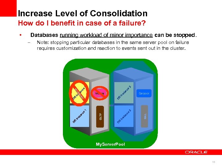 Increase Level of Consolidation How do I benefit in case of a failure? •