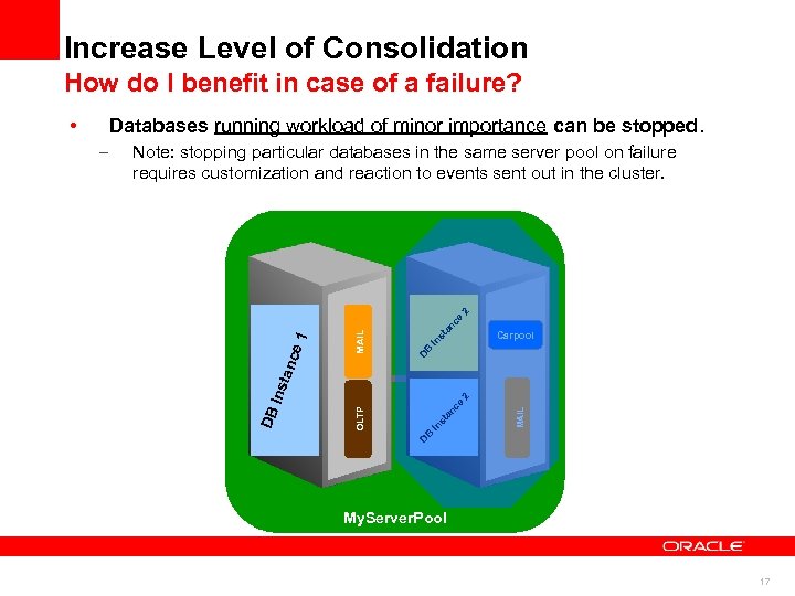 Increase Level of Consolidation How do I benefit in case of a failure? •