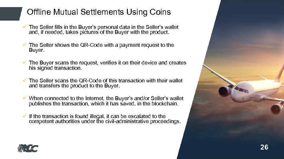 Offline Mutual Settlements Using Coins Titeltext ü The Seller fills in the Buyer’s personal