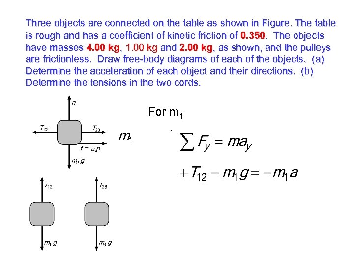 Three objects are connected on the table as shown in Figure. The table is