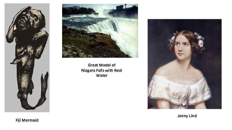 Great Model of Niagara Falls with Real Water Fiji Mermaid Jenny Lind 