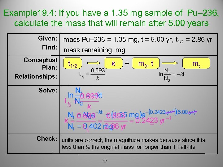 Example 19. 4: If you have a 1. 35 mg sample of Pu– 236,